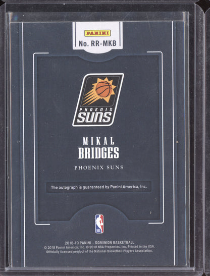 Mikal Bridges 2018 Panini Dominion Regal  Rookie Auto RC 28/49