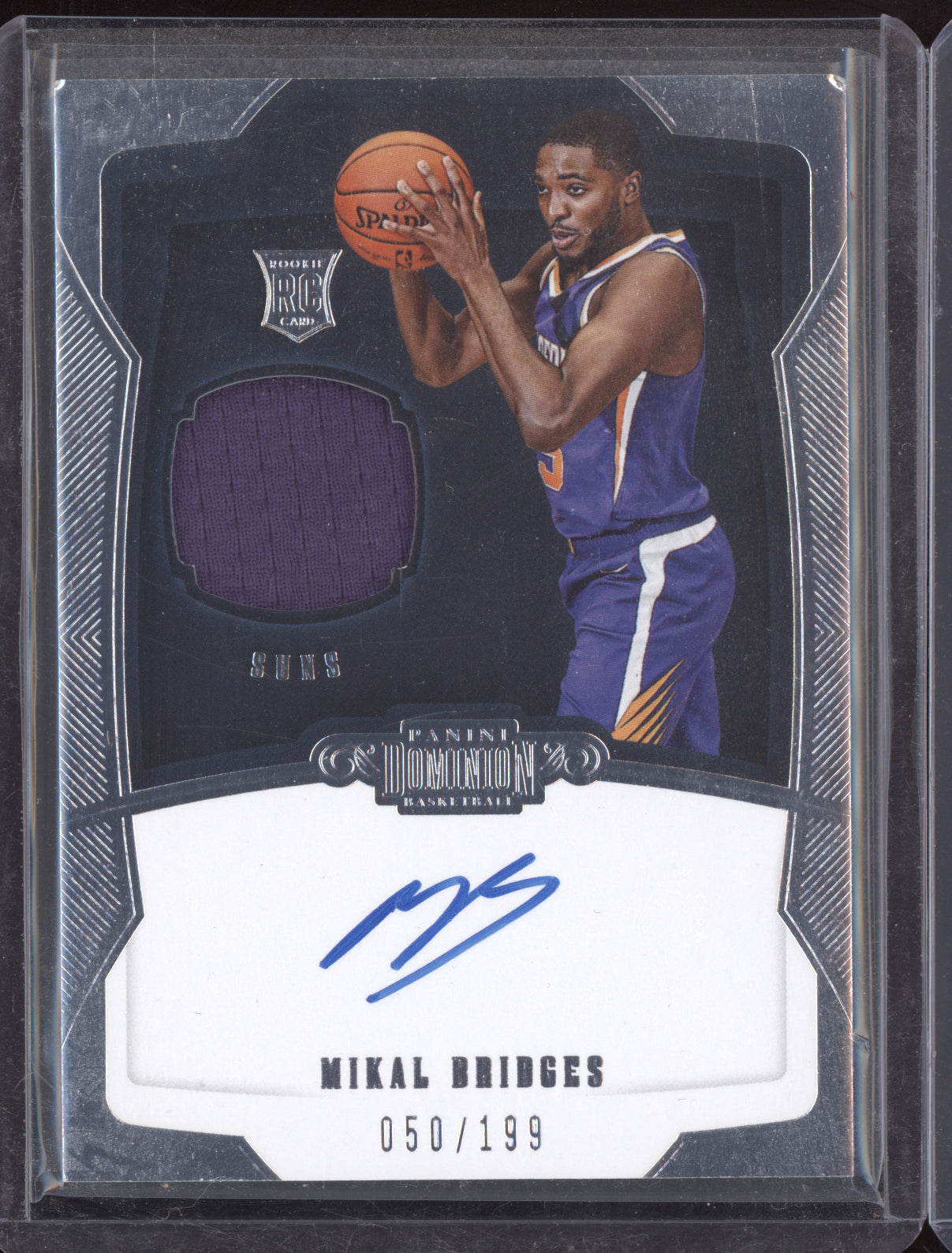 Mikal Bridges 2018 Panini Dominion Patch Auto RC 050/199