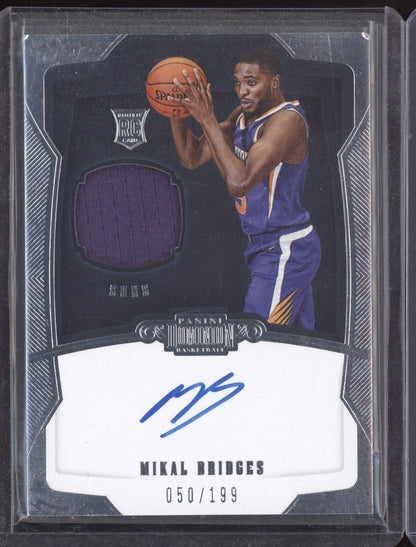 Mikal Bridges 2018 Panini Dominion Patch Auto RC 050/199