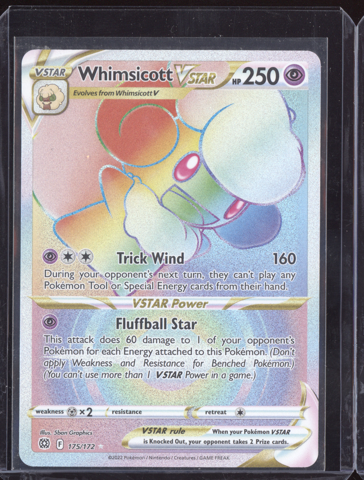Whimsicott VSTAR 2022 Pokemon Brilliant Stars Rainbow Rare 175/172
