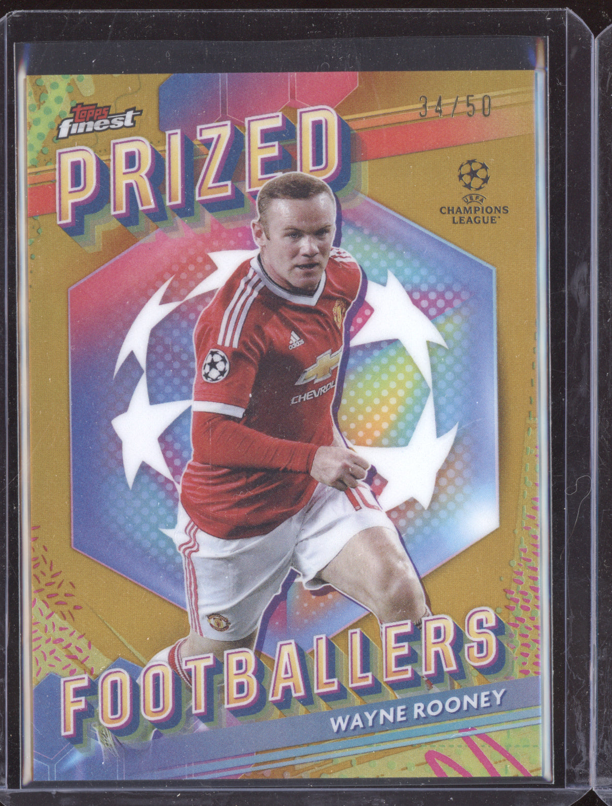 Wayne Rooney 2023-24 Topps Finest UEFA Prized Footballers Gold 34/50