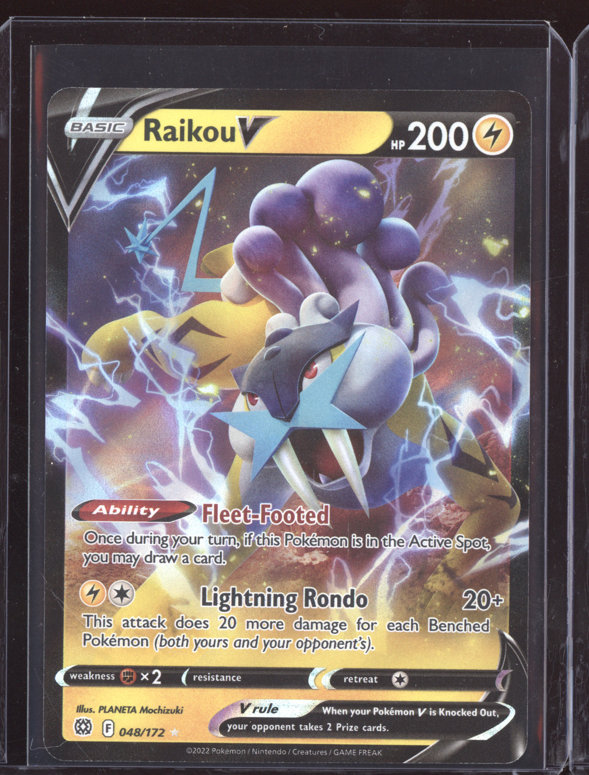 Raikou V 2022 Pokemon Brilliant Stars Holo Rare V 048/172