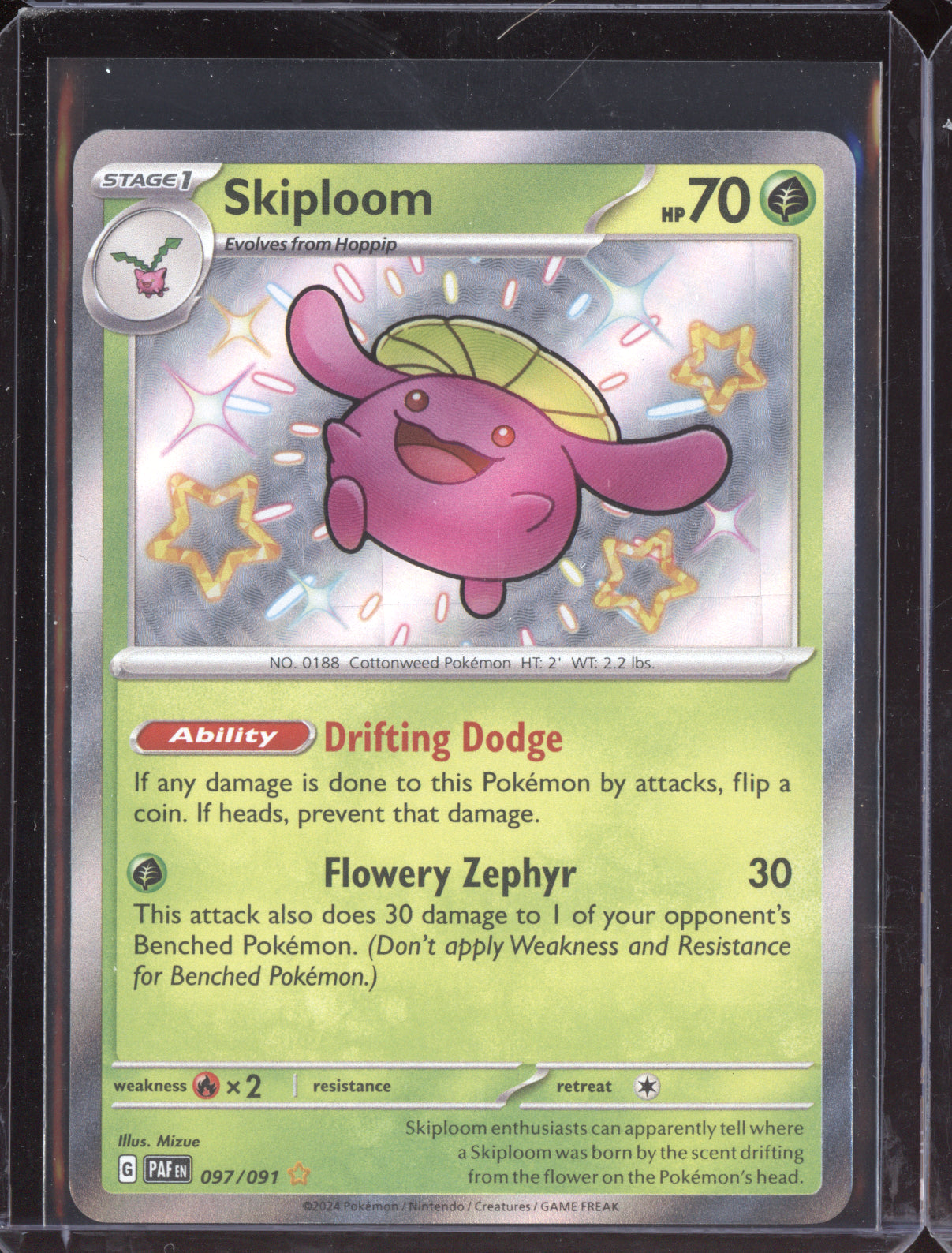 Skiploom 2024 Pokemon Paldean Fates Shiny Rare 097/091