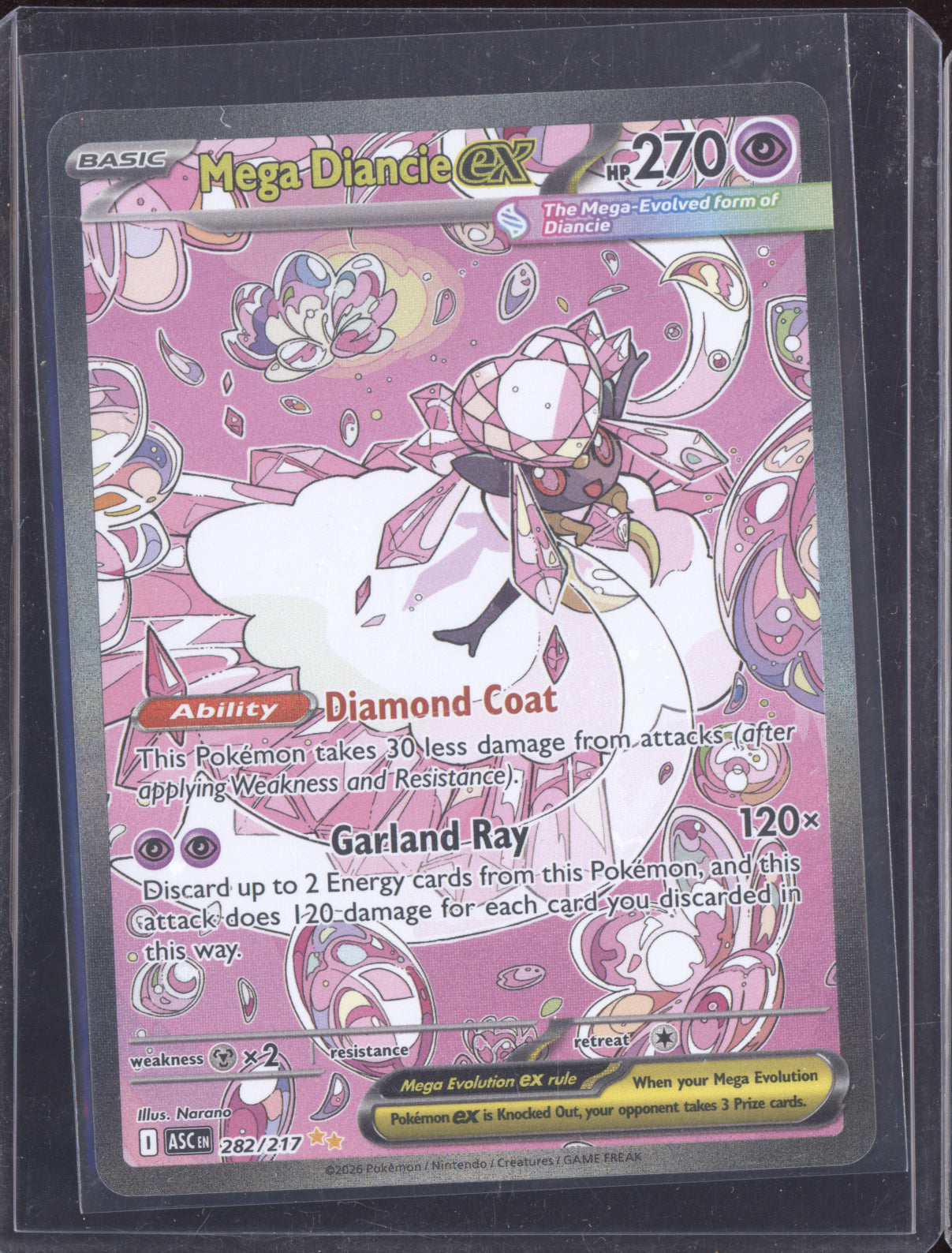 Mega Diancie ex Pokemon Ascended Heroes  2026 Special Illustration Rare 282/217