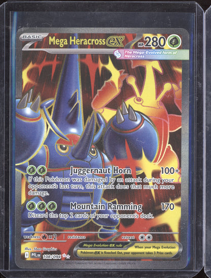 Mega Heracross ex 2025 Pokemon Phantasmal Flames Ultra Rare 108/094
