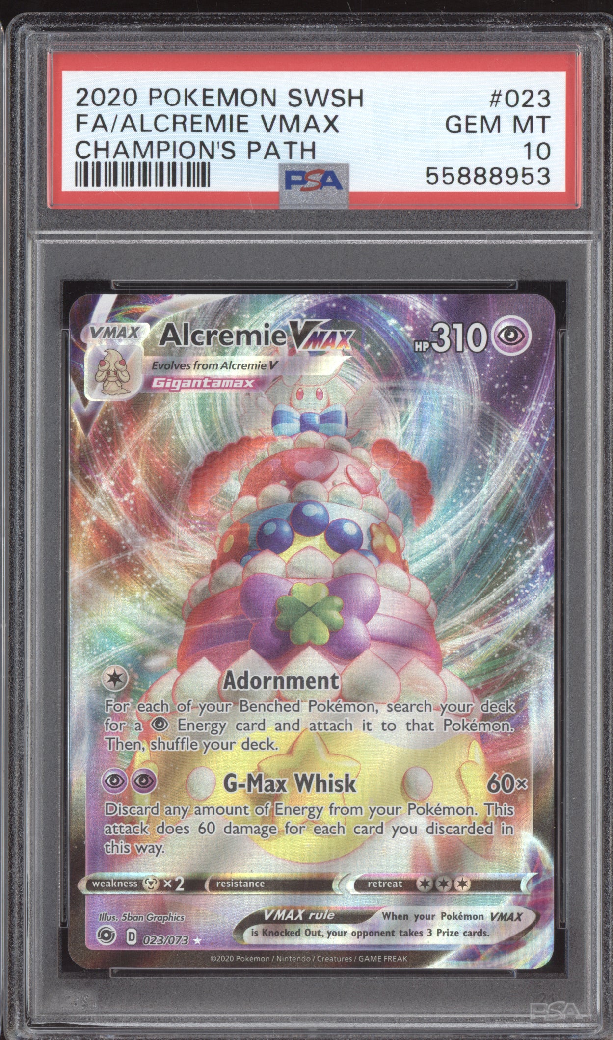 Alcremie Vmax 2020 Pokemon Champions Path Full Art 023/073 PSA 10