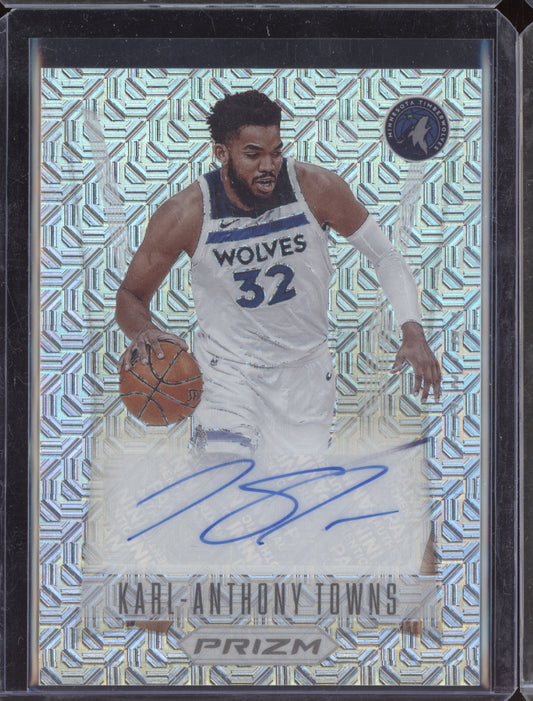 Karl-Anthony Towns 2021-22 Panini Prizm Flashback Auto Mojo 4/25