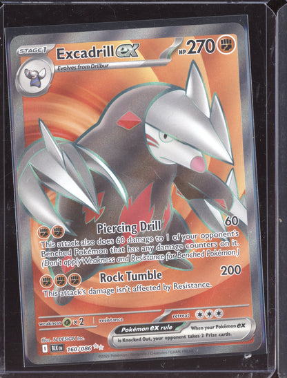 Excadrill ex 2025 Pokemon Black Bolt Ultra Rare 160/086