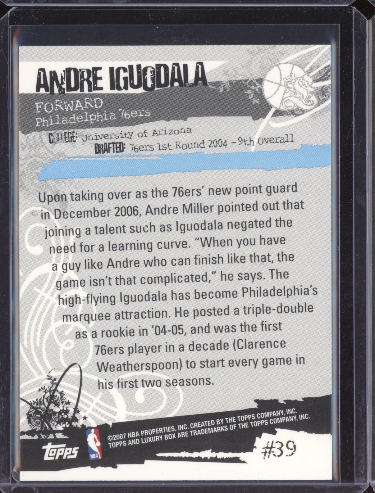 Andre Iguodala 2006-07 Topps Luxury Box Blue 47/49