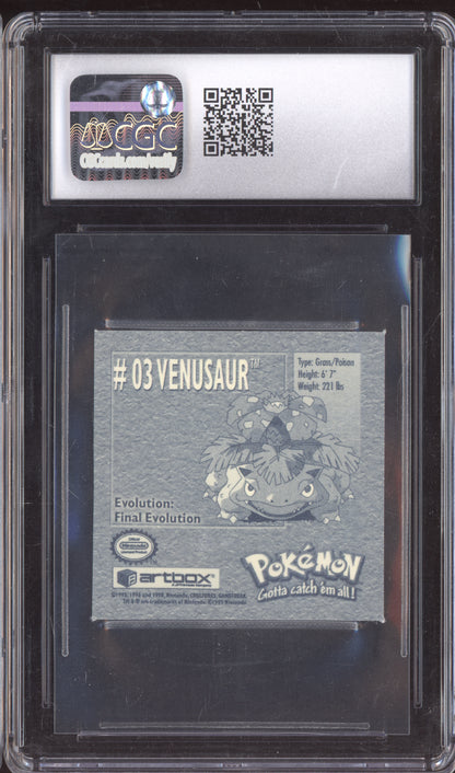 Venusaur 1999 Pokemon Sticker Series 1 Artbox 3 CGC 10