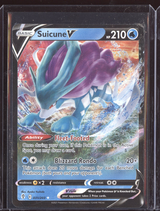 Suicune V 2021 Pokemon Evolving Skies Holo Rare V 031/203