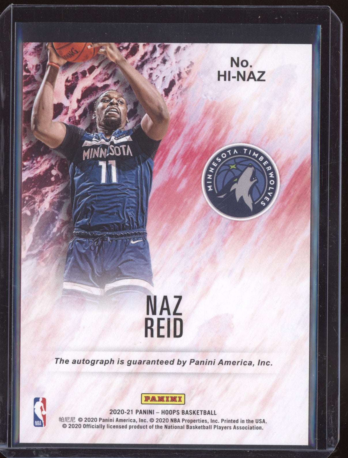 Naz Reid 2020-21 Panini Hoops Hoops Ink Auto
