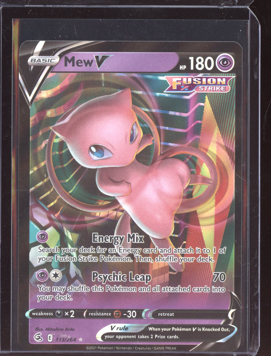 Mew V 2021 Pokemon Fusion Strike Holo Rare V 113/264