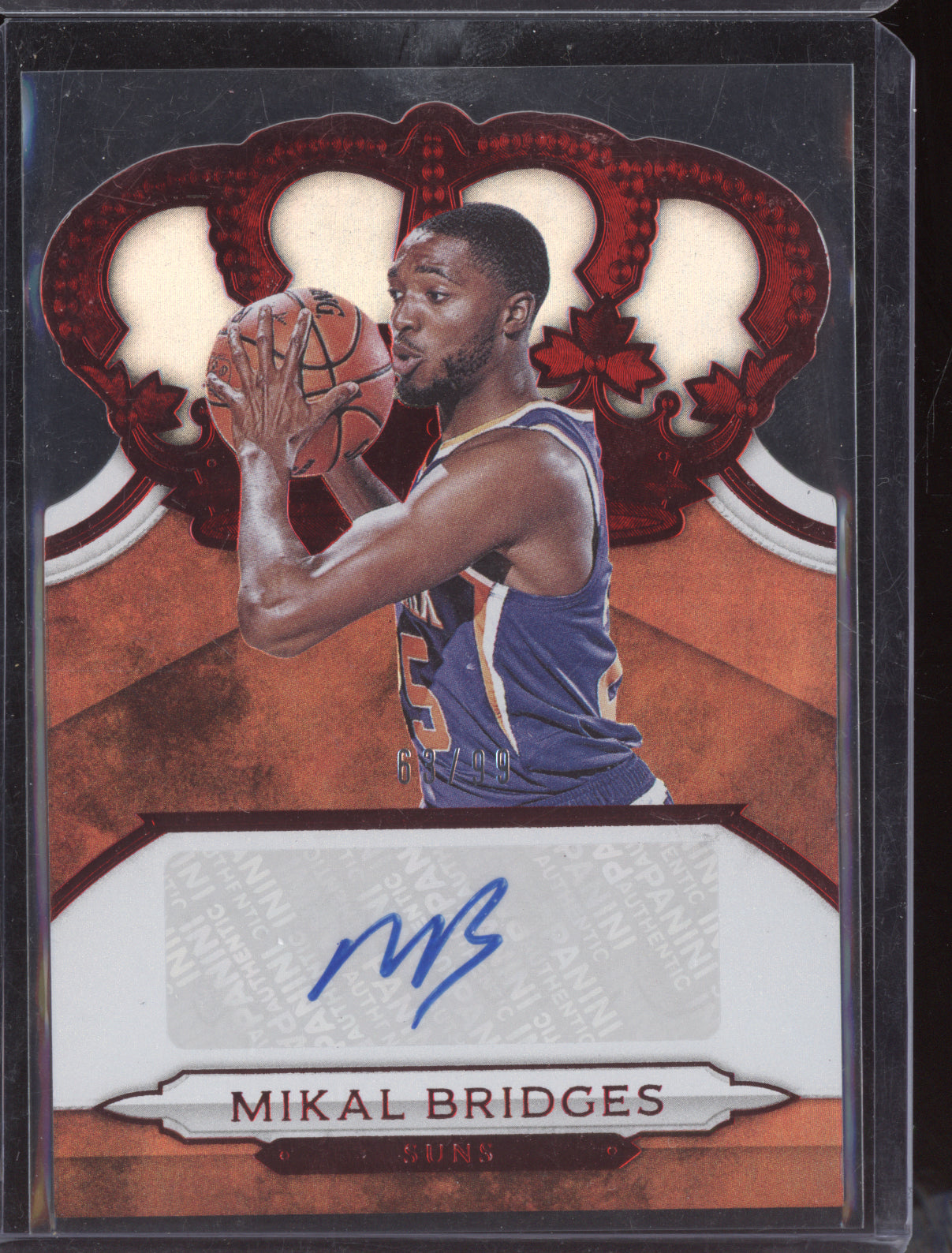 Mikal Bridges 2018 Panini Crown Royale Red Auto RC 63/99
