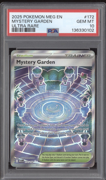 Mystery Garden 2025 Pokemon Mega Evolution Ultra Rare 172/132 PSA 10