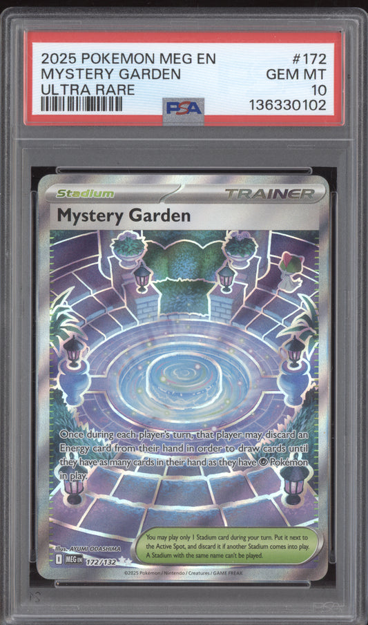Mystery Garden 2025 Pokemon Mega Evolution Ultra Rare 172/132 PSA 10