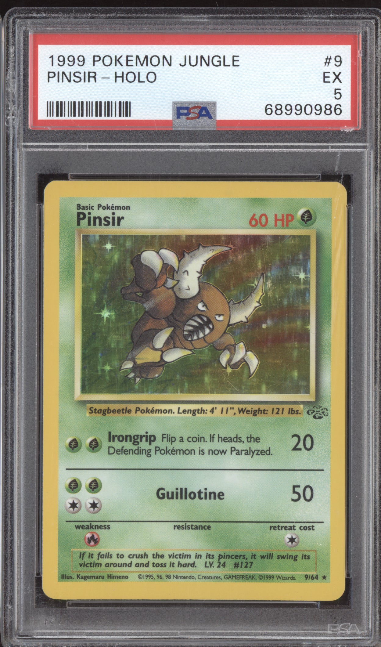 Pinsir 1999 Pokemon Jungle Holo 09/64 PSA 5