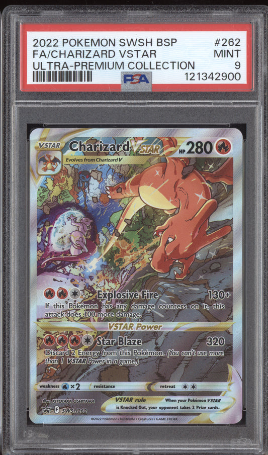 Charizard Vstar 2022 Pokemon Sworld & Shield Black Star Promo Ultra-Premium Collection SWSH262 PSA 9