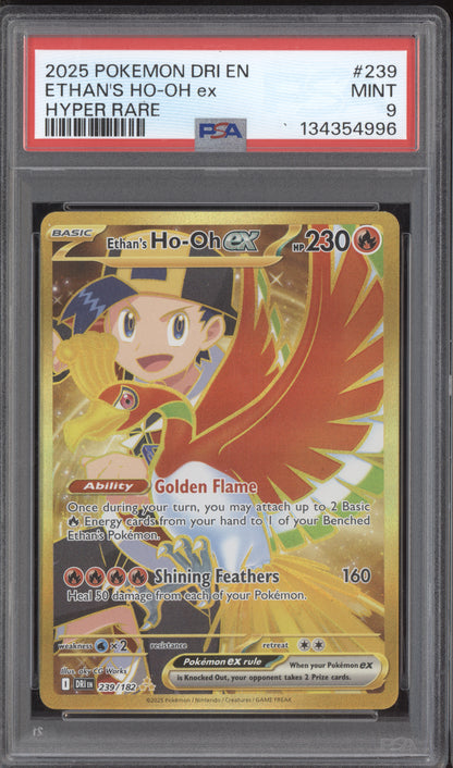 Ethan's Ho-Oh Ex 2025 Pokemon Destined Rivals Hyper Rare 239/182 PSA 9