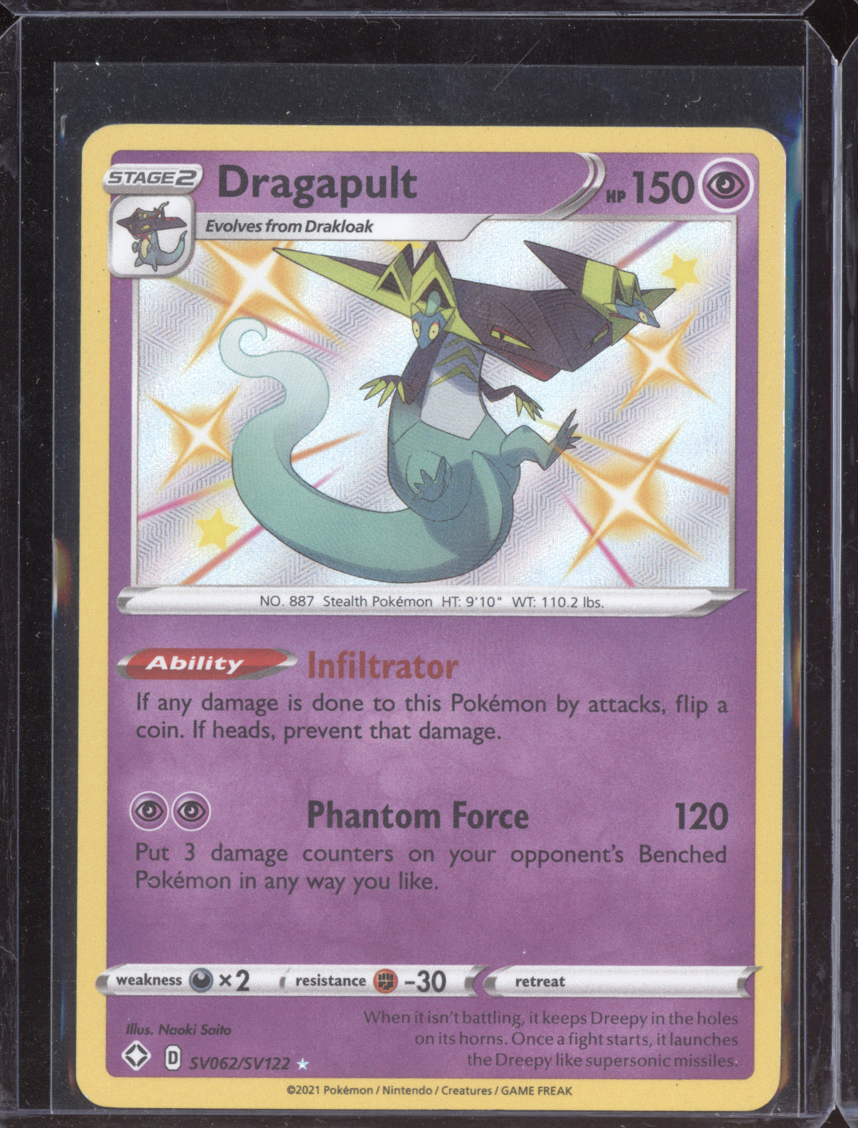Dragapult 2021 Pokemon Shining Fates Shiny Rare SV062/SV122