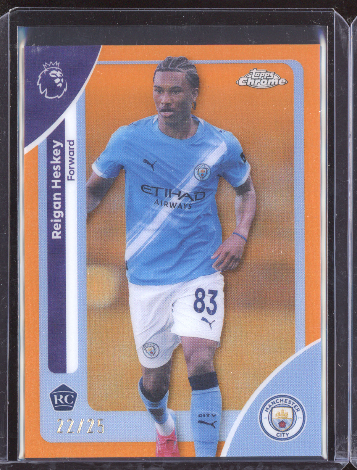 Reigan Heskey 2025-26 Topps Chrome Premier League Orange RC 22/25