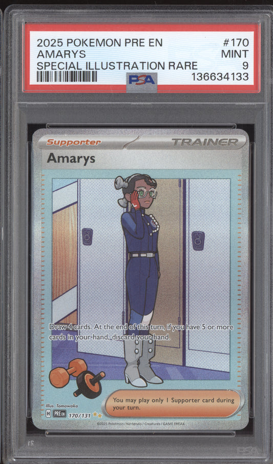 Amarys 2025 Pokemon Prismatic Evolutions Special Illustration Rare 170/131 PSA 9