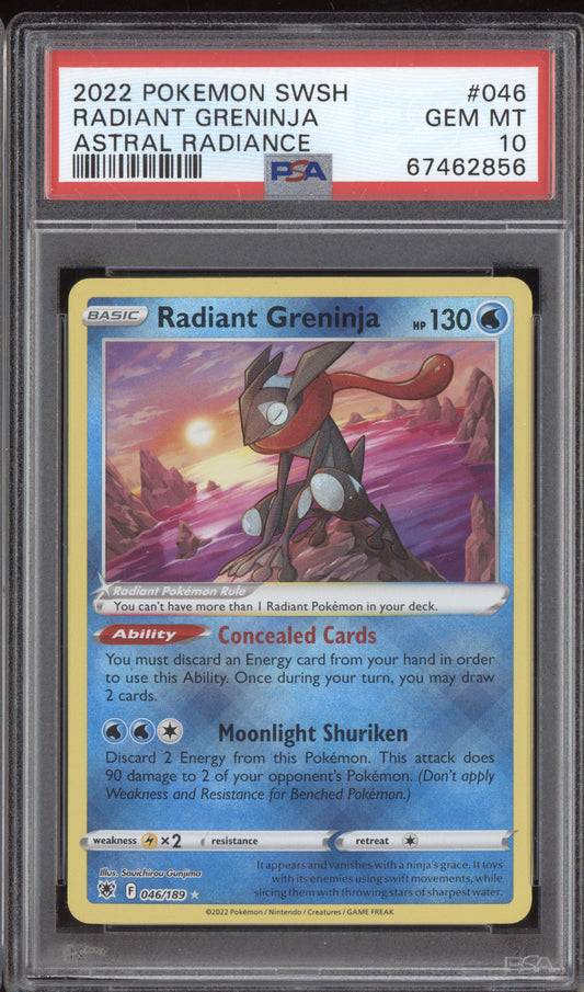 Radiant Greninja 2022 Pokemon Astral Radiance 046/189 PSA 10