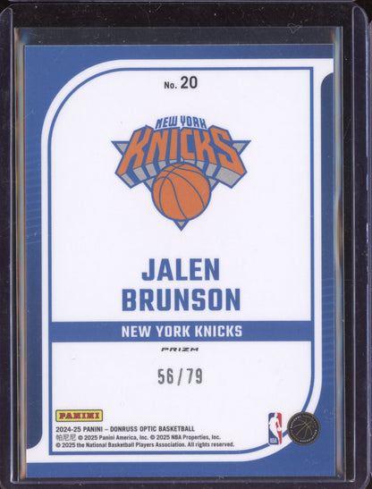 Jalen Brunson 2024 Panini Optic Elite Dominators Pink Velocity 56/79