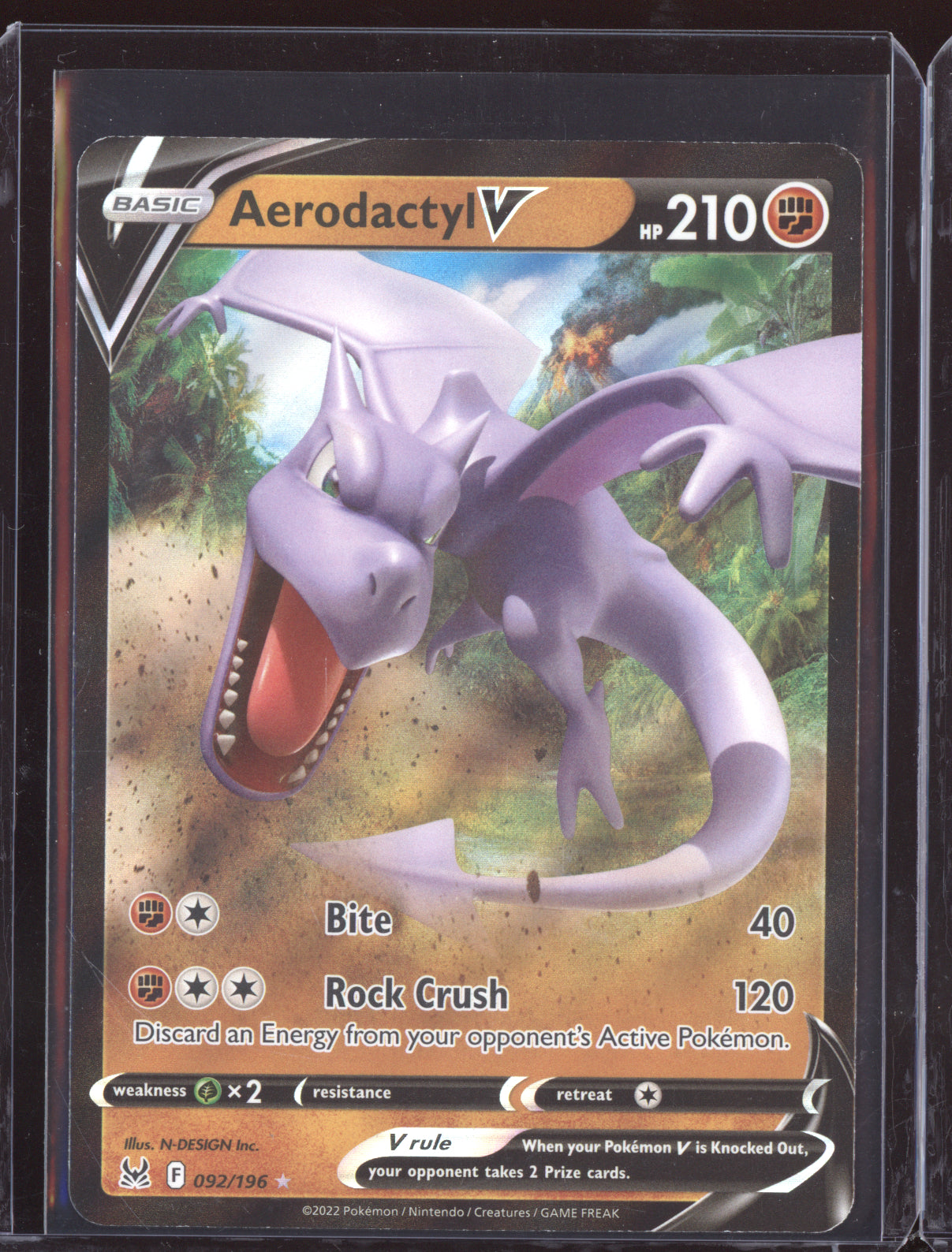 Aerodactyl V 2022 Pokemon Lost Origin Holo Rare V 092/196