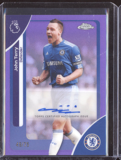 John Terry 2025-26 Topps Chrome Premier League Chrome Auto Purple 49/75