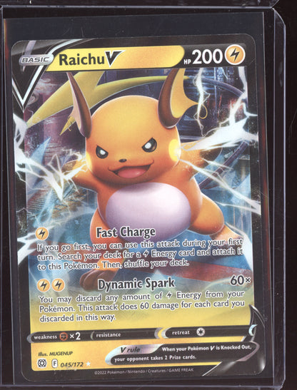 Raichu V 2022 Pokemon Brilliant Stars Holo Rare V 045/172
