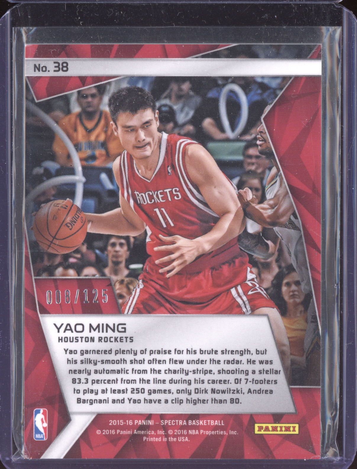 Yao Ming 2015 Panini Spectra Blue 008/125
