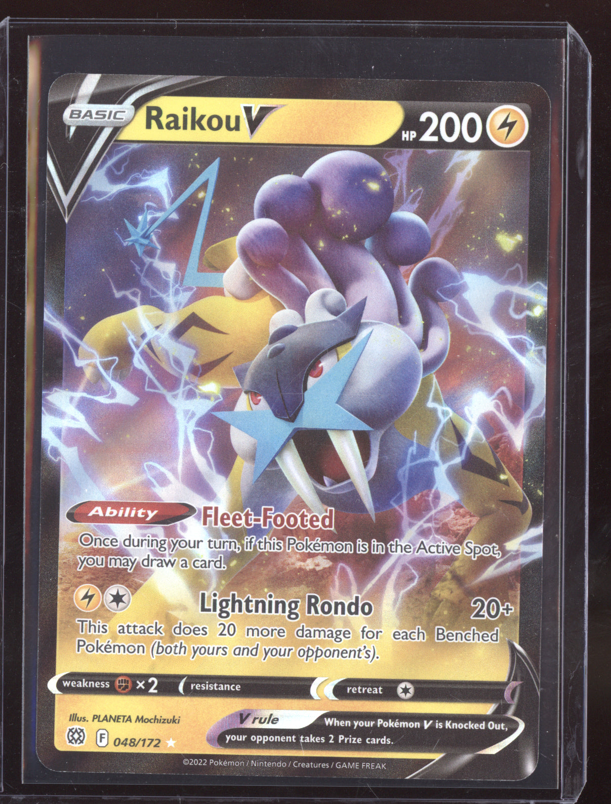 Raikou V 2022 Pokemon Brilliant Stars Holo Rare V 048/172
