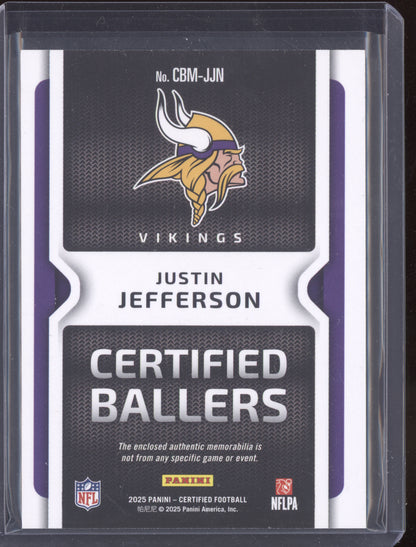 Justin Jefferson 2025 Panini Certified Certified Ballers Patch Teal 50/75