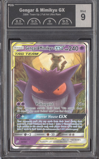 Gengar & Mimikyu GX 2019 Pokemon Sun & Moon Team Up 53/181 PCG 9