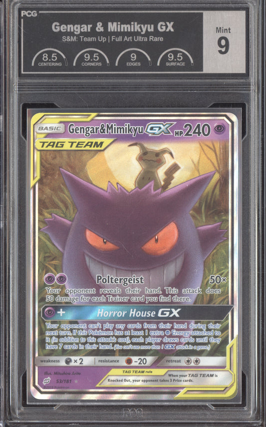 Gengar & Mimikyu GX 2019 Pokemon Sun & Moon Team Up 53/181 PCG 9