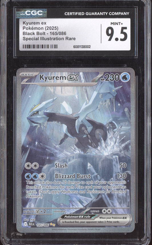 Kyurem ex 2025 Pokemon Black Bolt Special Illustration Rare 165/086 CGC 9.5