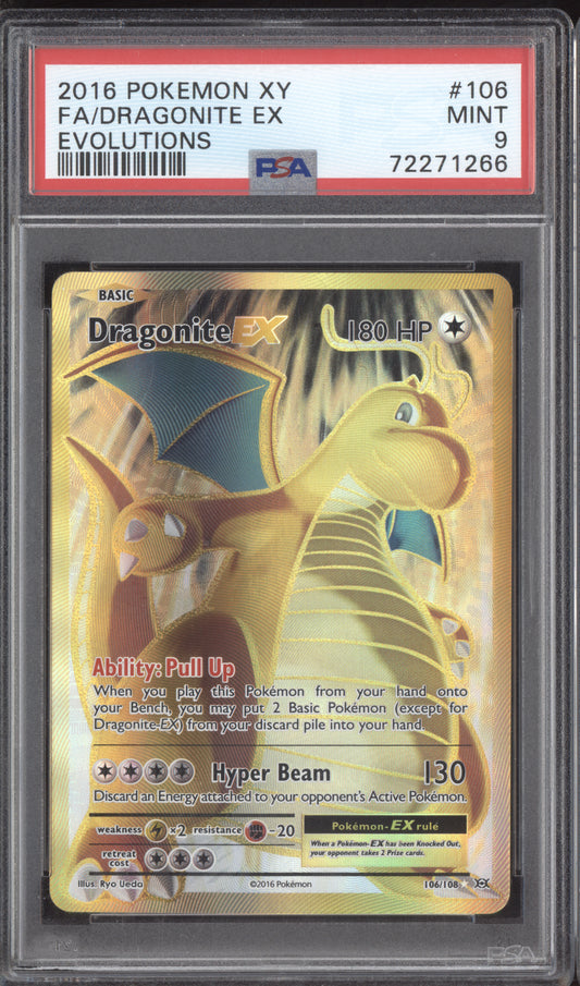 Dragonite EX 2016 Pokemon XY Evolutions Full Art 106/108 PSA 9