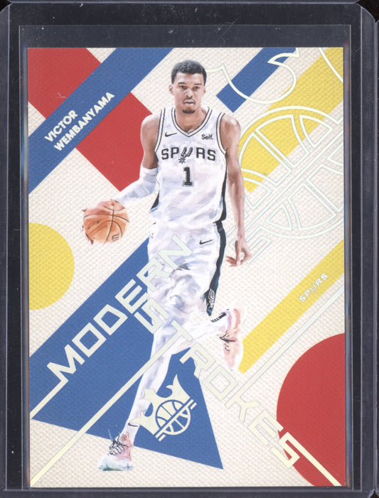 Victor Wembanyama 2024 Panini Court Kings Modern Strokes Burgundy 029/125