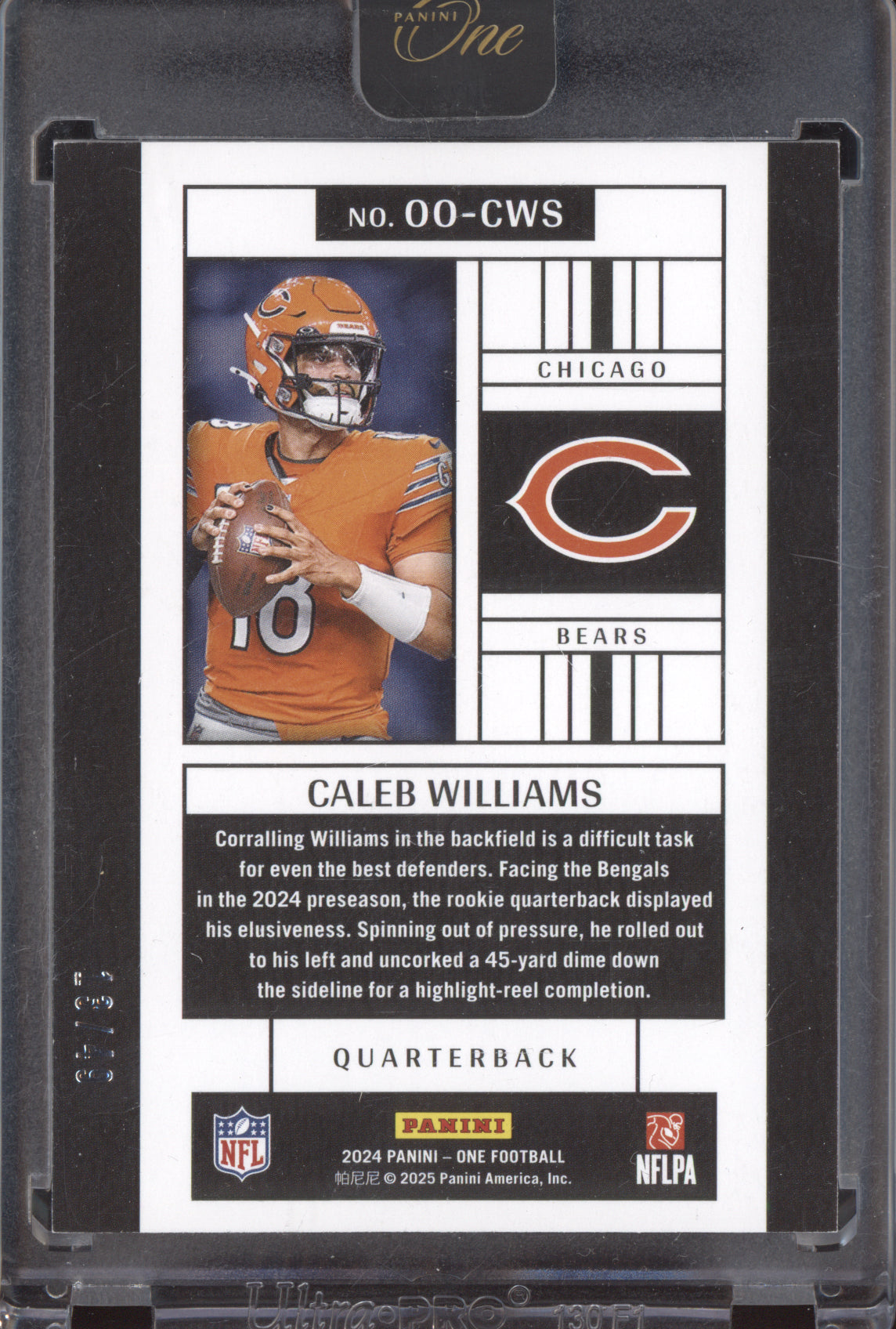 Caleb Williams 2024 Panini One Originals Red RC 13/49