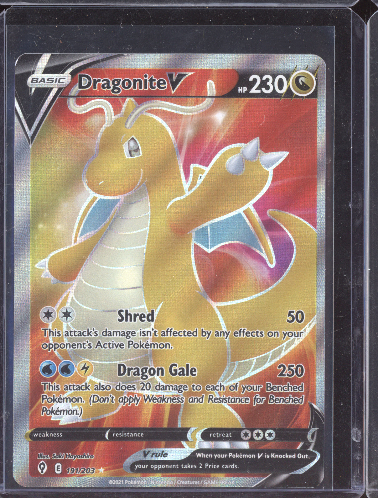 Dragonite V Pokemon Evolving Skies EVS 2021 Ultra Rare 191/203