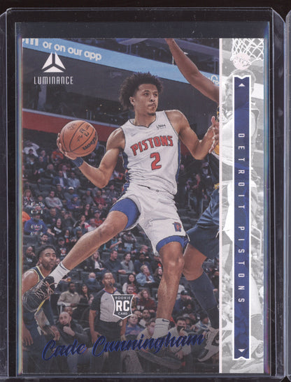 Cade Cunningham 2021 Panini Chronicles Blue Luminance RC 35/99