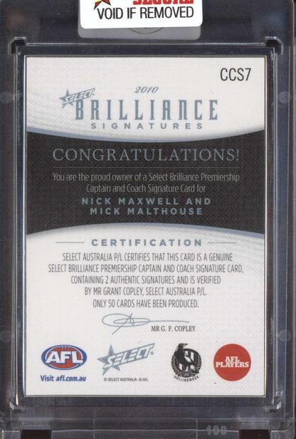 Maxwell Malthouse 2024 Select Brilliance Superstars Captain Coach Signature /50