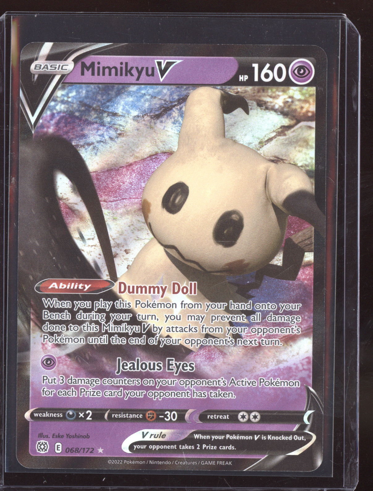 Mimikyu V 2022 Pokemon Brilliant Stars Holo Rare V 068/172