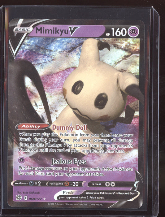 Mimikyu V 2022 Pokemon Brilliant Stars Holo Rare V 068/172