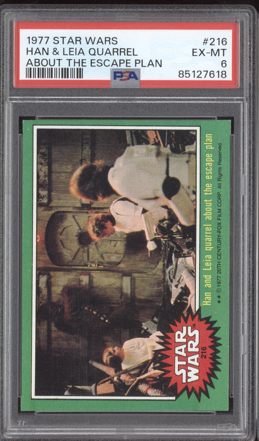 Han & Leie Quarrel About The Escape Plan 1977 Star Wars  #216 PSA 6