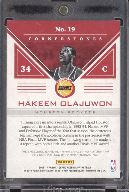 Hakeem Olajuwon 2016-17 Panini Grand Reserve Cornerstones Quad Auto Gold 5/10