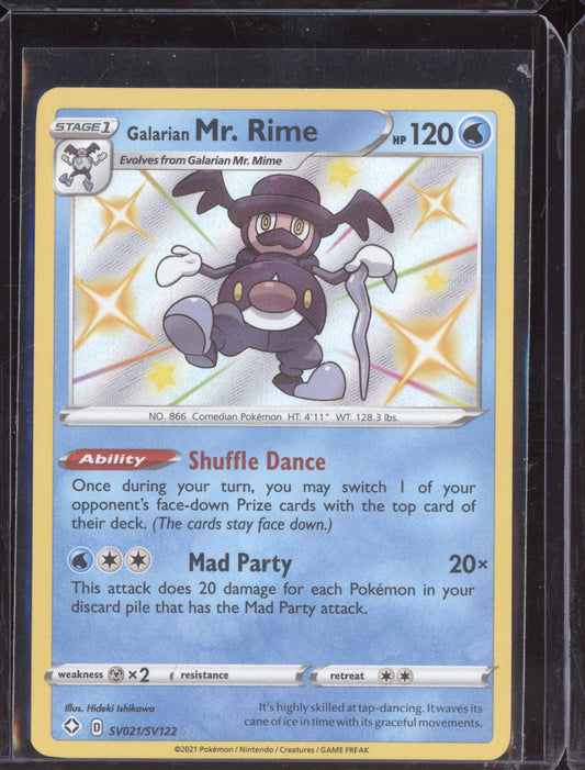 Galarian Mr. Rime 2021 Pokemon Shining Fates Shiny Rare SV021/SV122