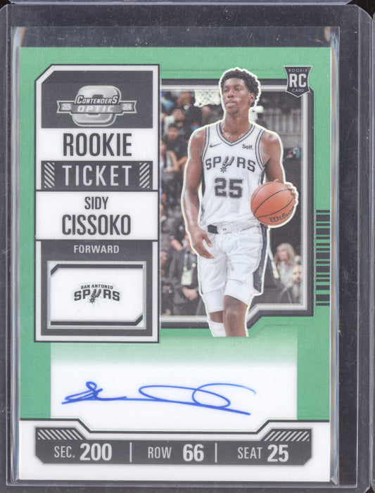 Sidy Cissoko 2023 Panini Contenders Optic Green Rookie Auto RC 49/75