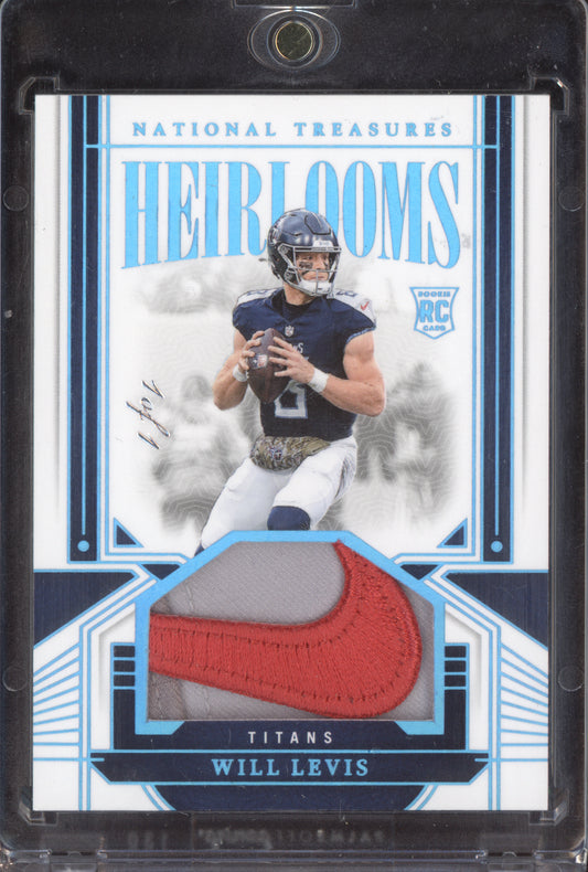 Will Levis 2023 Panini National Treasures Heirlooms Platinum Nike Swoosh RC 1/1